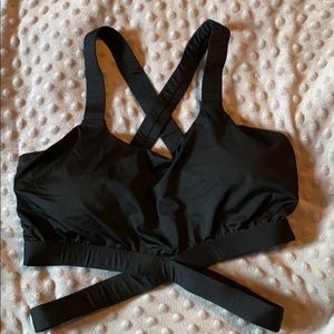 Black Yoga Cross Cross Bra Top